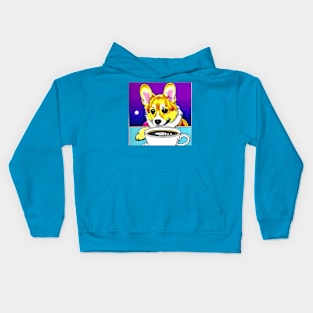 Corgi y Café Kids Hoodie